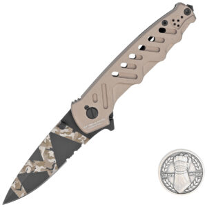 Nóż składany Extrema Ratio Caimano Nero N.A. Ranger LE No 044/250 Tactical Mud Aluminium, Geotech Camo N690 (04.1000.0166/BW/TM)