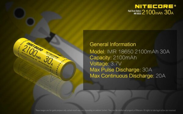 Akumulator Nitecore IMR 18650 2100 mAh-3