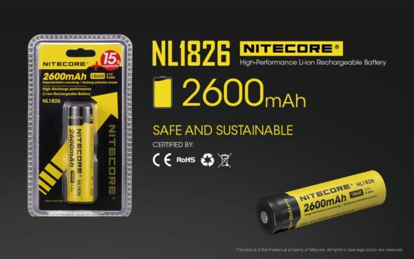 Akumulator Nitecore 18650 NL1826 2600mAh-3