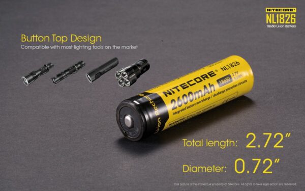 Akumulator Nitecore 18650 NL1826 2600mAh-7