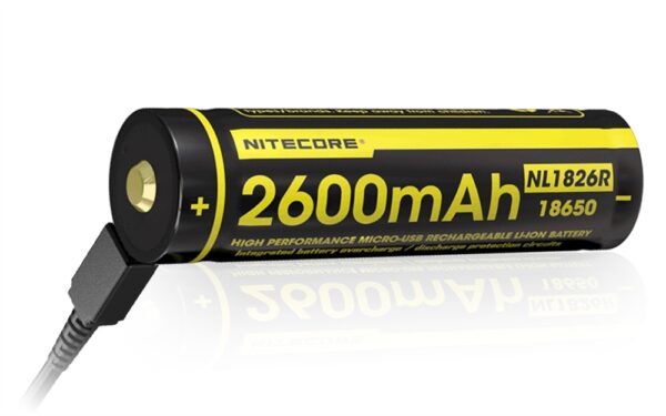 Akumulator Nitecore 18650 Micro USB NL1826R 2600mAh-2