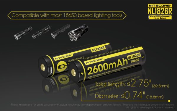 Akumulator Nitecore 18650 Micro USB NL1826R 2600mAh-10