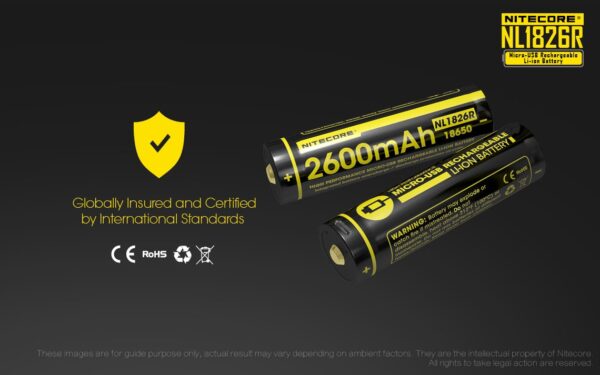 Akumulator Nitecore 18650 Micro USB NL1826R 2600mAh-11