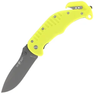Nóż ratowniczy ESP RKY-01 Yellow PA66 Polyamide, Titanium Gray PVD AUS-8-1