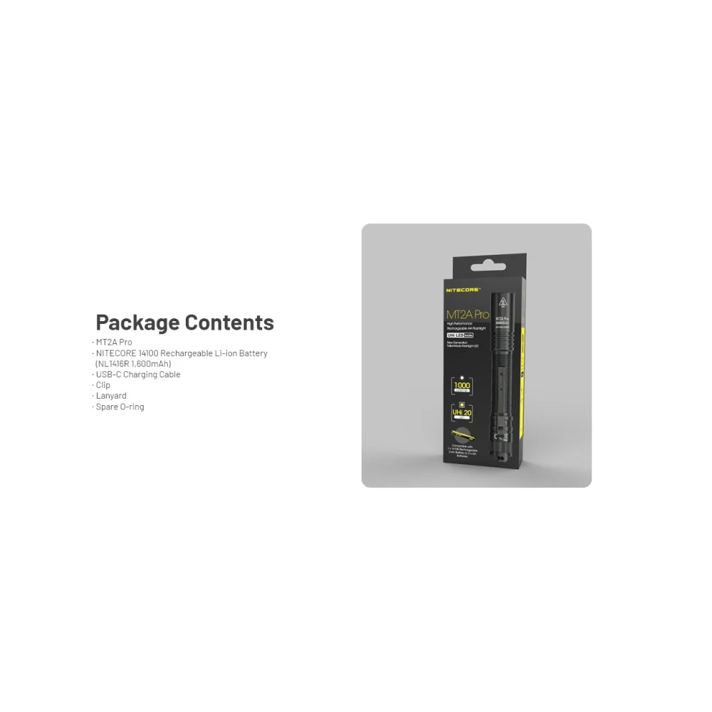 Latarka Nitecore MT2A PRO 1000 Lumenów 3 Latarka Nitecore MT2A PRO 1000 Lumenów