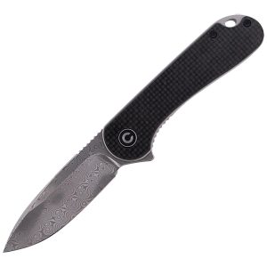 Nóż składany CIVIVI Elementum Flipper Twill Carbon Fiber / Black G10, Damascus (C907DS)-1