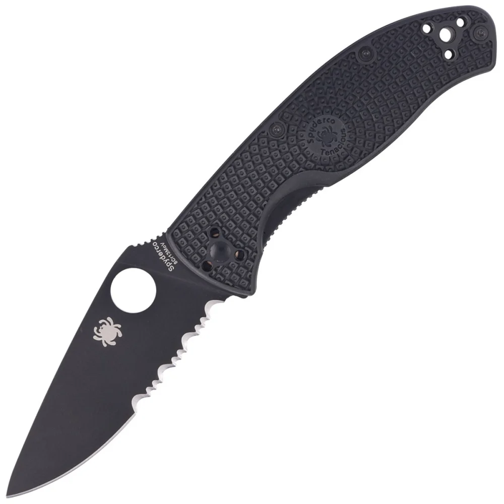 Nóż składany Spyderco Tenacious Lightweight Black FRN, Black Combo 8Cr13MoV by Eric Glesser (C122PSBBK) 1 Nóż składany Spyderco Tenacious Lightweight Black FRN, Black Combo 8Cr13MoV by Eric Glesser (C122PSBBK)