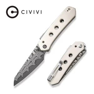 Nóż składany Civivi Vision FG Ivory G10, Damascus by Snecx Tan (C22036-DS1)-1