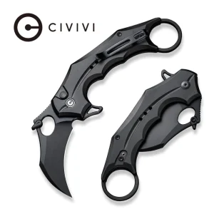 Nóż składany karambit Civivi Incisor II Black Aluminium, Black Nitro-V (C16016B-1)-1
