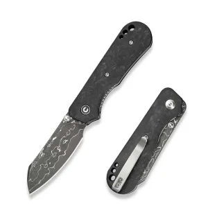 Nóż składany Civivi Crabby Shredded Carbon Fiber, Damascus by Ken Onion Jr. (C24055-DS1)-1