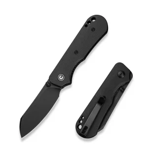 Nóż składany Civivi Crabby Black Canvas Micarta, Black Stonewashed 14C28N by Ken Onion Jr. (C24055-3)-1