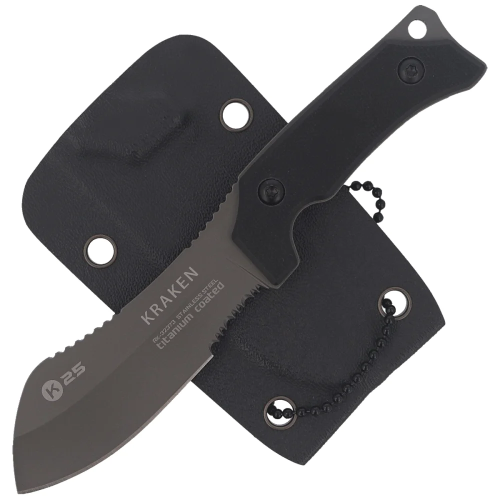Nóż na szyję K25 Kraken Neck Knife Black G10, Titanium 7Cr17Mov 2 Nóż na szyję K25 Kraken Neck Knife Black G10, Titanium 7Cr17Mov