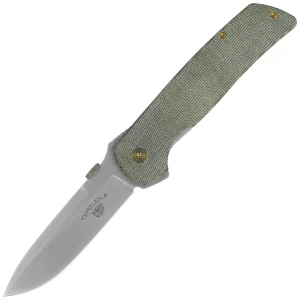 Nóż składany Fox Original Gangster OD Green Canvas Micarta, Stonewashed MagnaCut by Bob Terzuola (FX-ATC-OG01 MOD)-1