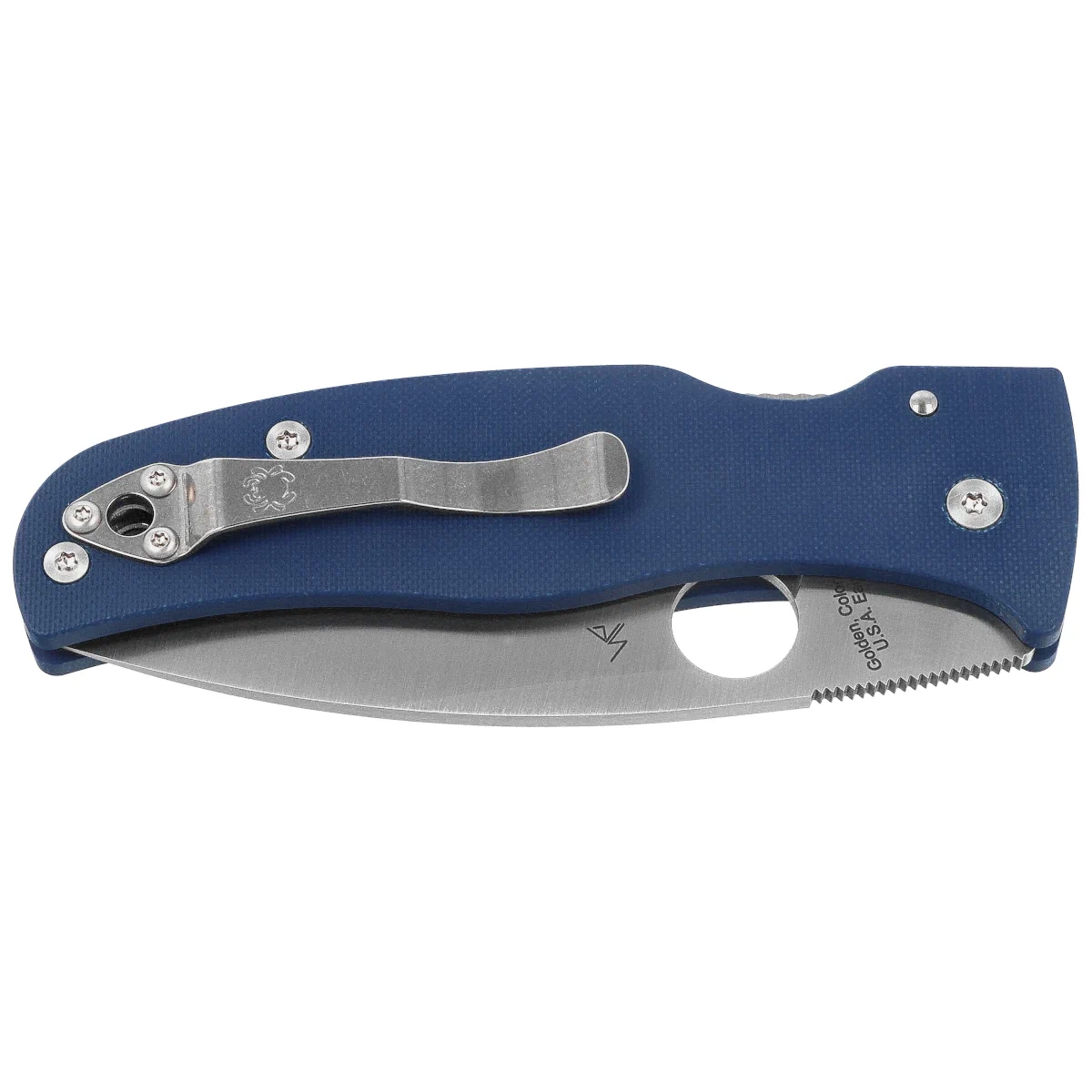 Nóż składany Spyderco Bodacious Cobalt Blue G10, Satin CPM SPY27 by Sal Glesser (C263GPCBL)-2