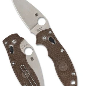 Nóż składany Spyderco Manix 2 Lightweight Sprint Run Brown FRCP, Stonewashed CPM 15V by Eric Glesser (C101PBN15V2)-1