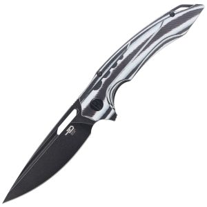 Nóż składany Bestech Ornetta Carbon Fiber / White G10, Black Stonewash N690 by Kombou (BL02D)-1