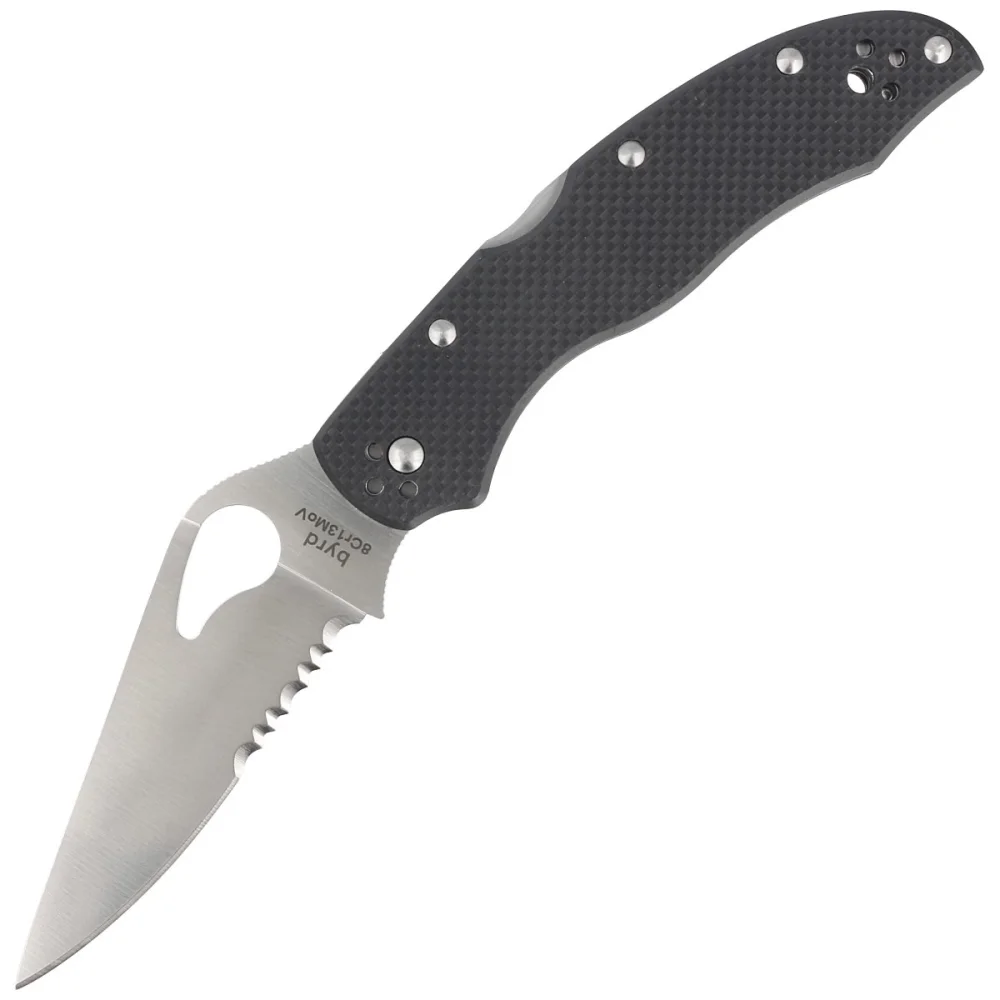 Nóż składany Spyderco Byrd Harrier 2 Black G-10, Combo Edge 8Cr13MoV (BY01GPS2) 1 Nóż składany Spyderco Byrd Harrier 2 Black G-10, Combo Edge 8Cr13MoV (BY01GPS2)