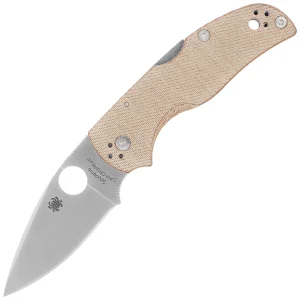 Nóż składany Spyderco Native 5 Brown Canvas Micarta, Satin CPM Cru-Wear by Sal Glesser (C41MPCW5)-1
