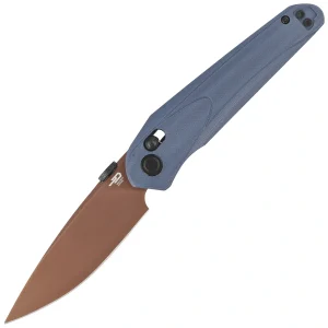 Nóż składany Bestech Mothus Dark Blue G10, Gold PVD 14C28N by Kombou (BG67F)-1