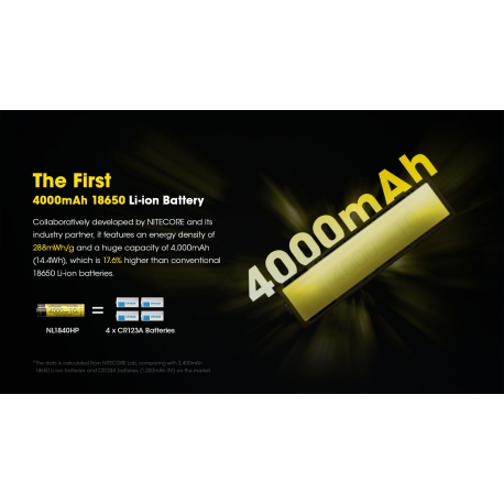 Akumulator LI-ION NITECORE 18650 4000mAh NL1840HP-5
