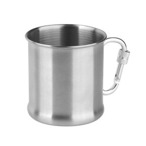 Mil-Tec - Kubek turystyczny z karabińczykiem - 250 ml - Stal - 14607800-1