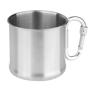 Mil-Tec - Kubek turystyczny z karabińczykiem - 500 ml - Stal - 14607900-1