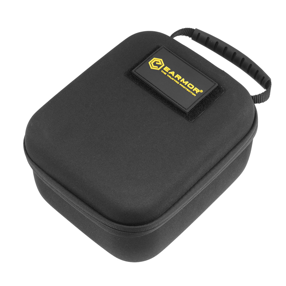 Earmor - Sztywny pokrowiec na ochronniki słuchu - Nylon - Velcro - Czarny - S16A-BK-1