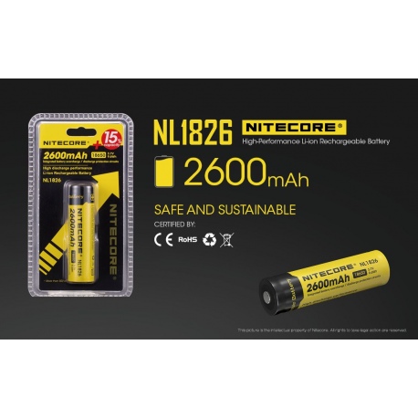 Akumulator Nitecore 18650 NL1826 2600mAh-3
