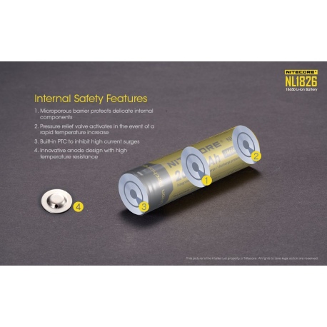 Akumulator Nitecore 18650 NL1826 2600mAh-4