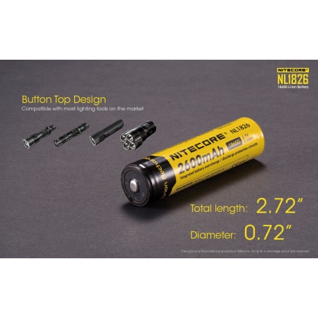 Akumulator Nitecore 18650 NL1826 2600mAh-7