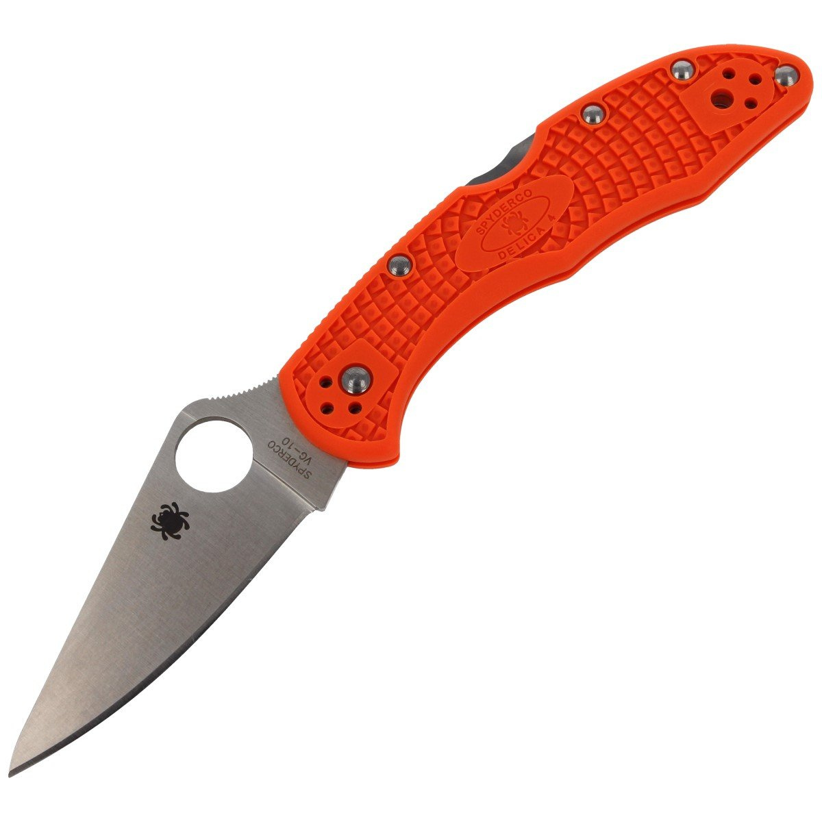 Nóż Spyderco Delica 4 FRN Orange Flat Ground Plain (C11FPOR) 1 Nóż Spyderco Delica 4 FRN Orange Flat Ground Plain (C11FPOR)-1