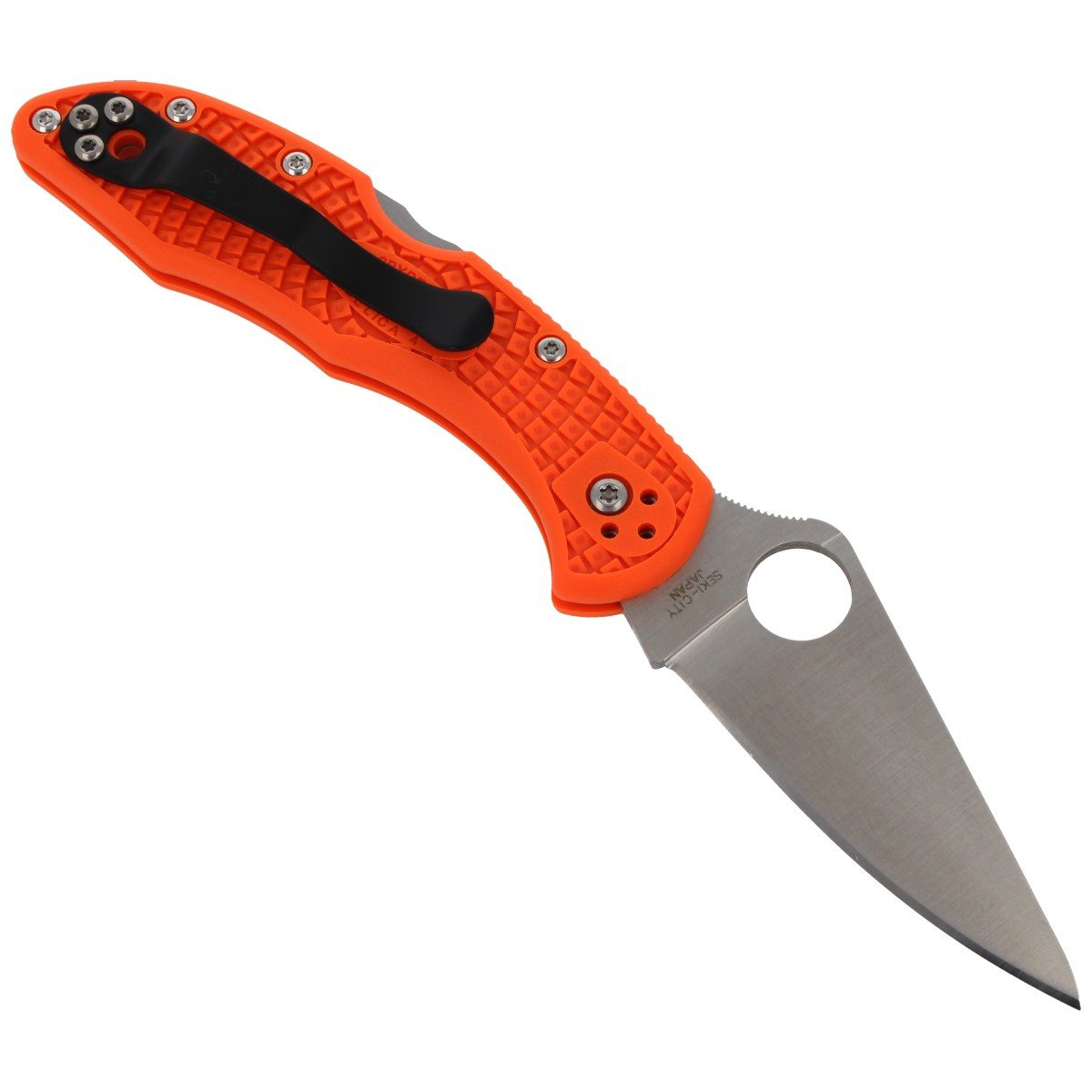 Nóż Spyderco Delica 4 FRN Orange Flat Ground Plain (C11FPOR) 3 Nóż Spyderco Delica 4 FRN Orange Flat Ground Plain (C11FPOR)-3