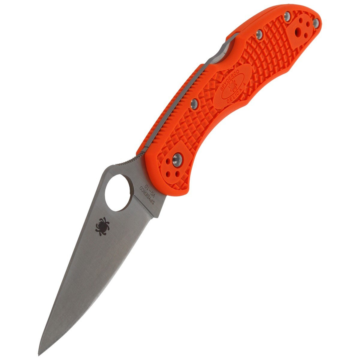 Nóż Spyderco Delica 4 FRN Orange Flat Ground Plain (C11FPOR) 5 Nóż Spyderco Delica 4 FRN Orange Flat Ground Plain (C11FPOR)-5
