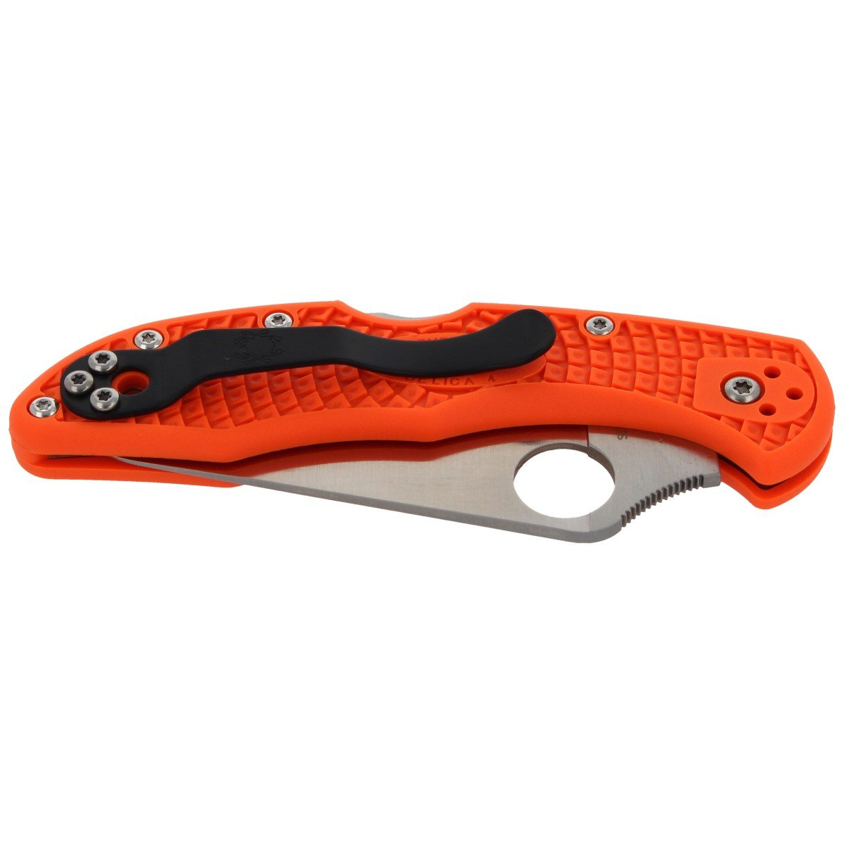 Nóż Spyderco Delica 4 FRN Orange Flat Ground Plain (C11FPOR) 6 Nóż Spyderco Delica 4 FRN Orange Flat Ground Plain (C11FPOR)-6