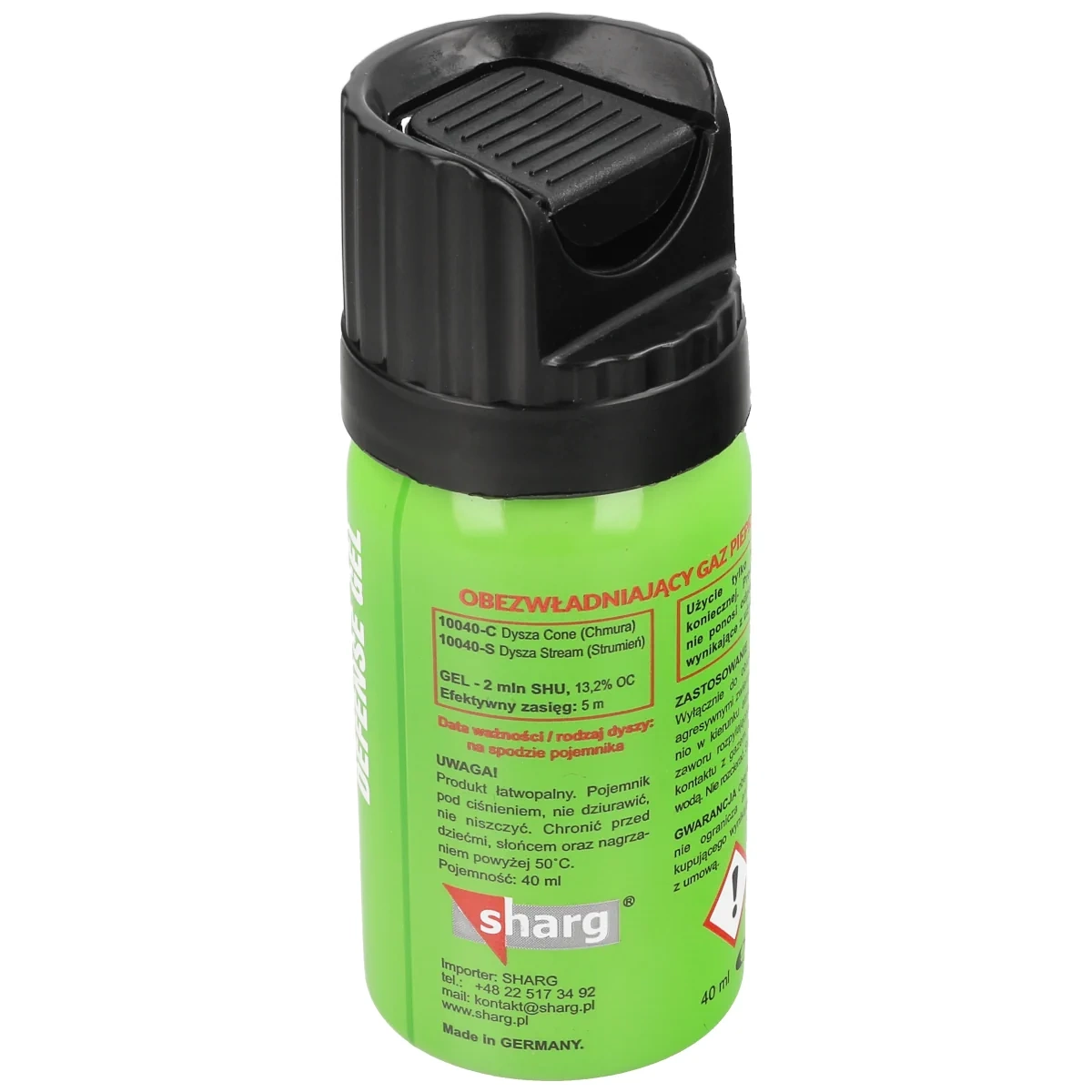 Gaz pieprzowy Sharg Defence Green Gel 2mln SHU 40ml Cone (10040-C) 4 Gaz pieprzowy Sharg Defence Green Gel 2mln SHU 40ml Cone (10040-C)-4