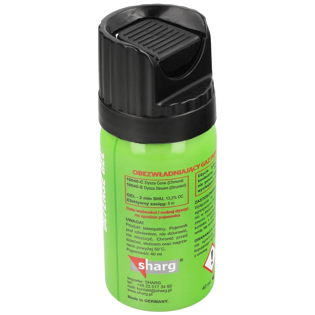 Gaz pieprzowy Sharg Defence Green Gel 2mln SHU 40ml Cone (10040-C) 2 Gaz pieprzowy Sharg Defence Green Gel 2mln SHU 40ml Cone (10040-C)-2