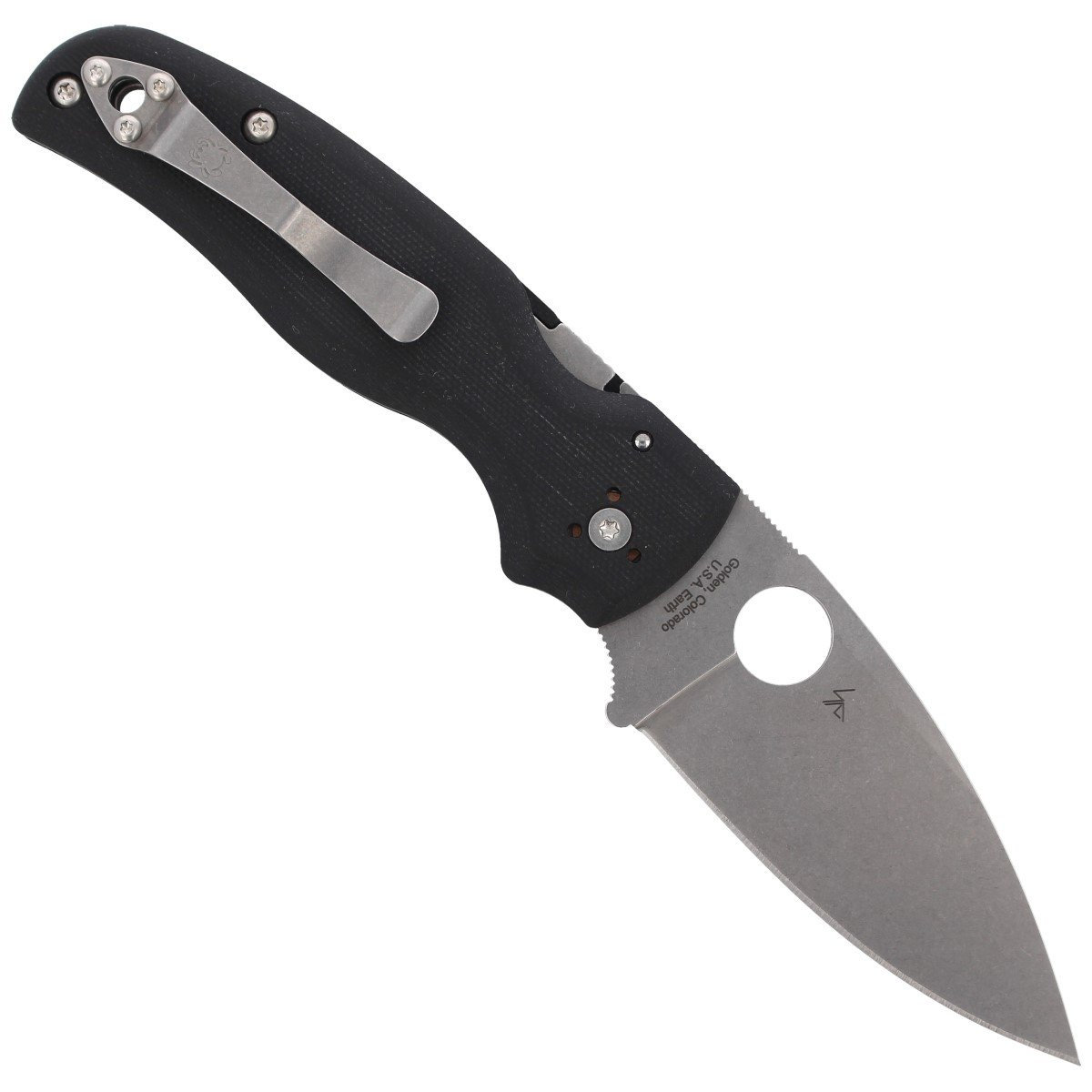 Nóż składany Spyderco Shaman Black G10, Stonewashed CPM S30V by Sal Glesser (C229GP) 3 Nóż składany Spyderco Shaman Black G10, Stonewashed CPM S30V by Sal Glesser (C229GP)-3