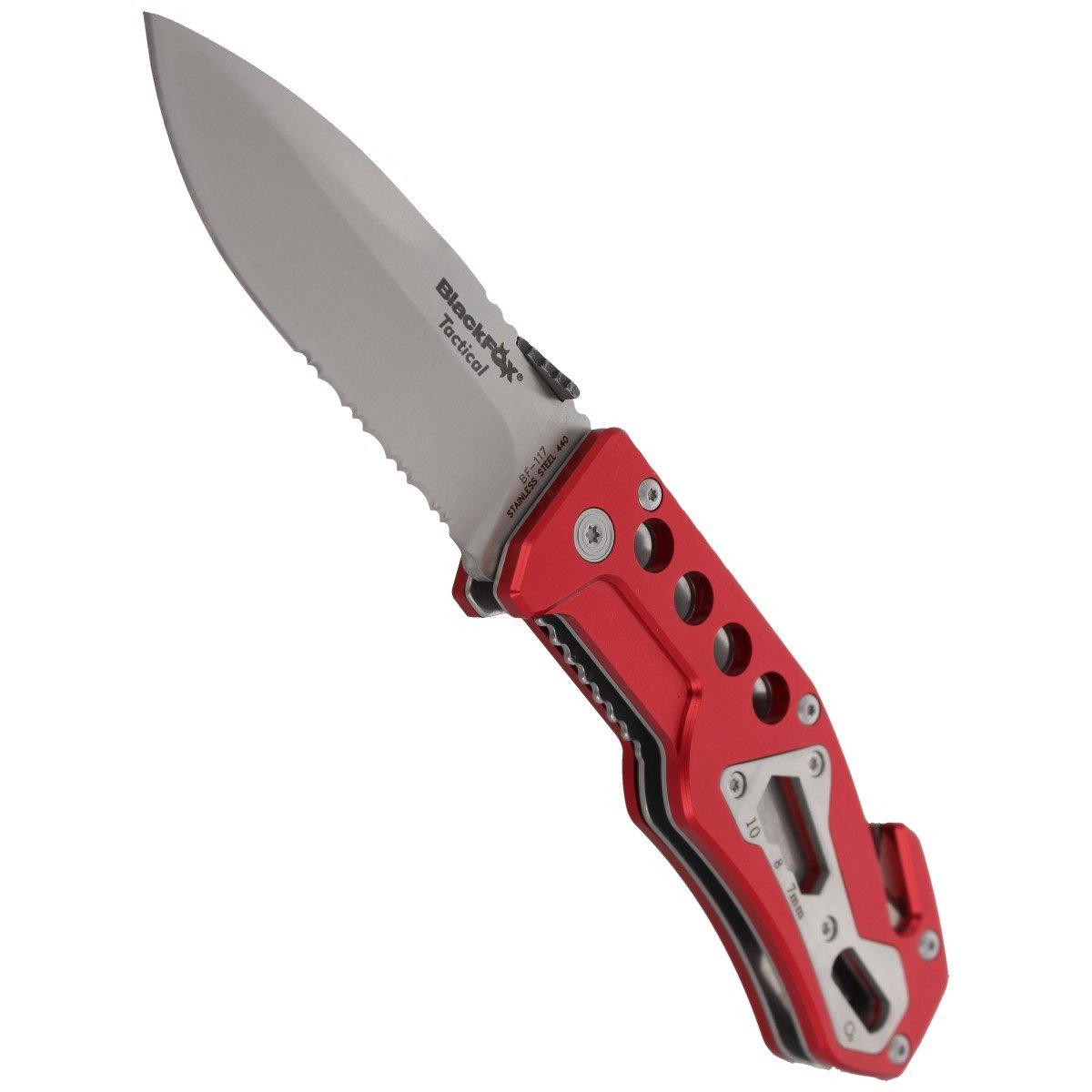 Nóż składany ratowniczy BlackFox Aluminium Red Rescue Folder (BF-117) 6 Nóż składany ratowniczy BlackFox Aluminium Red Rescue Folder (BF-117)-6