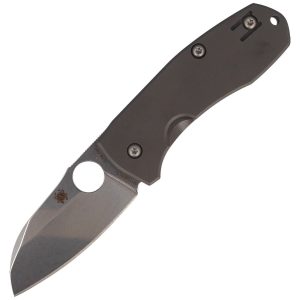 Nóż składany Spyderco Techno 2 Gray Titanium, Stonewashed CTS XHP by Marcin Slysz (C158TIP2)-1