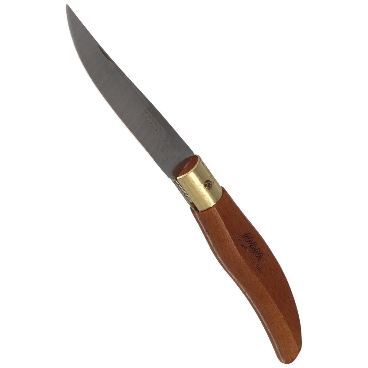 Nóż składany MAM Iberica Big Dark Beech Wood, Brass HW, Satin 420 (2015-DW) 5 Nóż składany MAM Iberica Big Dark Beech Wood, Brass HW, Satin 420 (2015-DW)-5