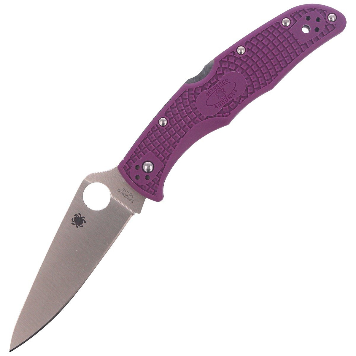 Nóż Spyderco Endura 4 FRN Purple Flat Ground Plain (C10FPPR) 2 Nóż Spyderco Endura 4 FRN Purple Flat Ground Plain (C10FPPR)-2