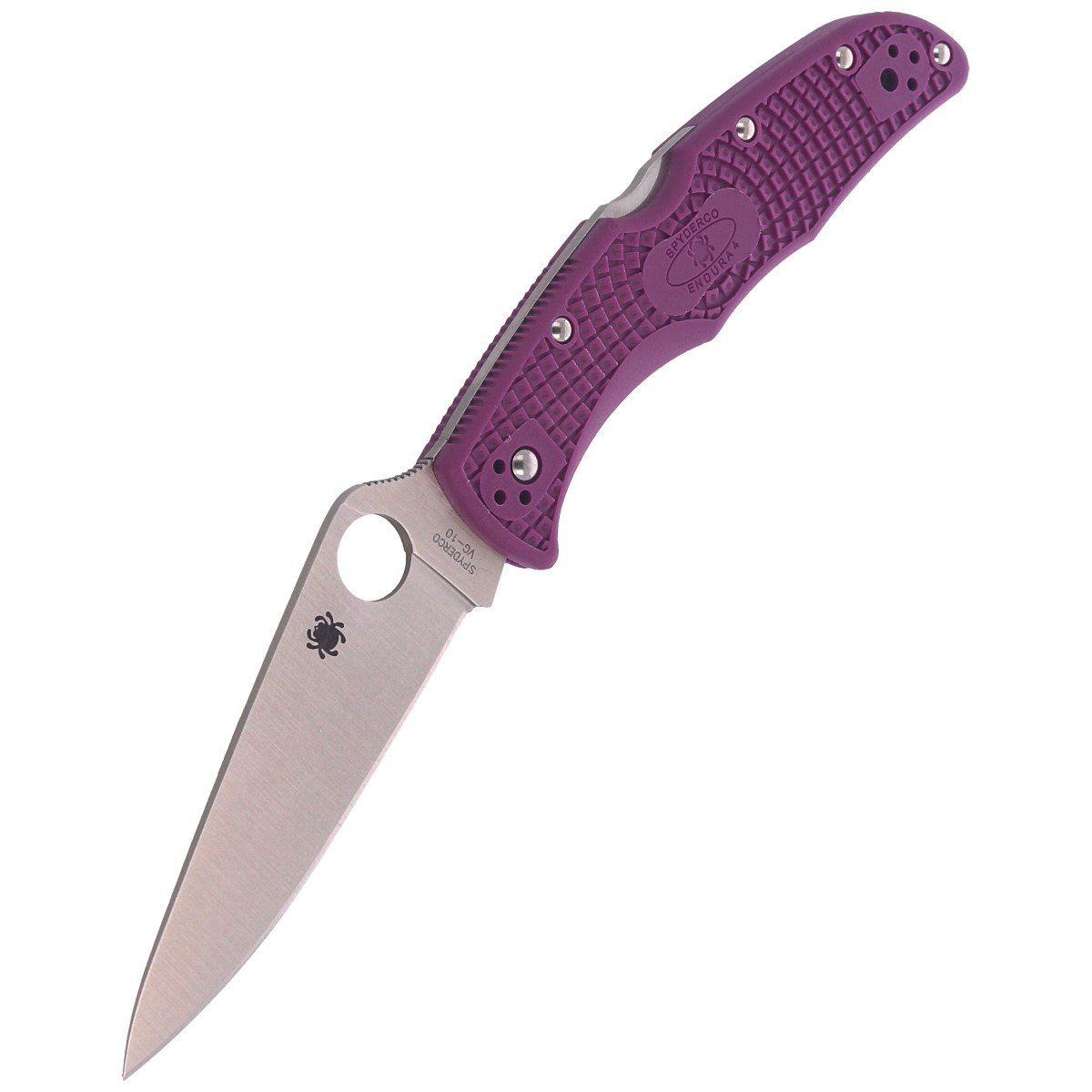 Nóż Spyderco Endura 4 FRN Purple Flat Ground Plain (C10FPPR) 6 Nóż Spyderco Endura 4 FRN Purple Flat Ground Plain (C10FPPR)-6