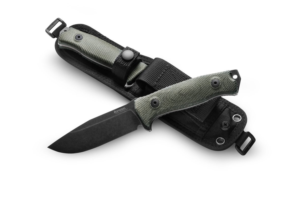 Nóż LionSteel Micarta Green Canvas, PVD / Stone Washed Sleipner (M5B CVG) 9 Nóż LionSteel Micarta Green Canvas, PVD / Stone Washed Sleipner (M5B CVG)-9