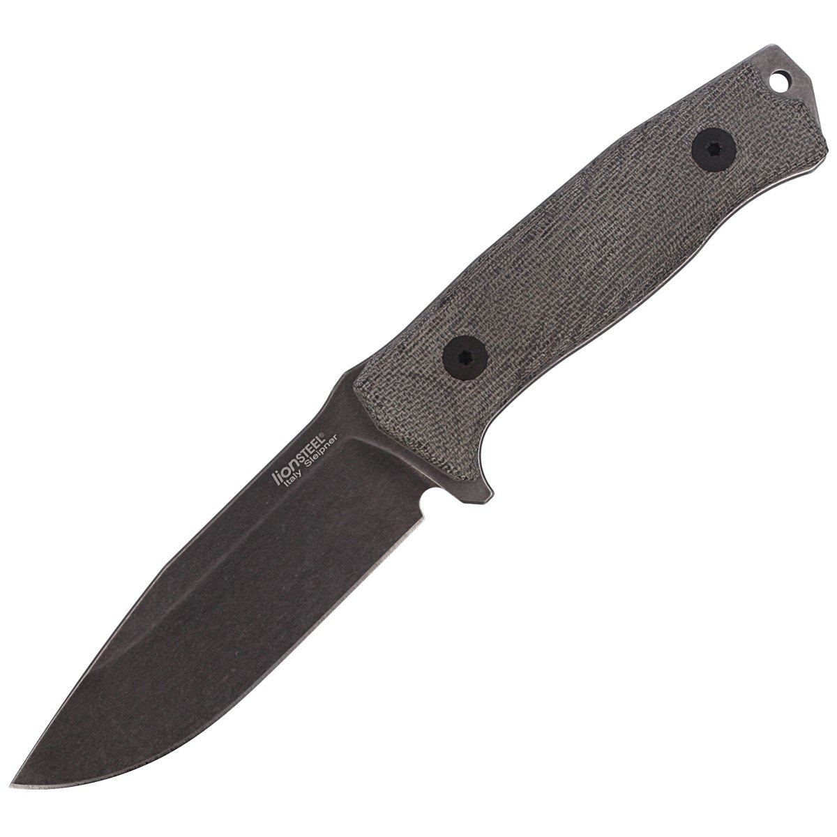 Nóż LionSteel Micarta Green Canvas, PVD / Stone Washed Sleipner (M5B CVG) 1 Nóż LionSteel Micarta Green Canvas, PVD / Stone Washed Sleipner (M5B CVG)-1