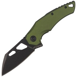 Nóż składany FoxEdge Atrax Green Aluminium, Black Stonewashed by Simonutti (FE-026 AOD)-1