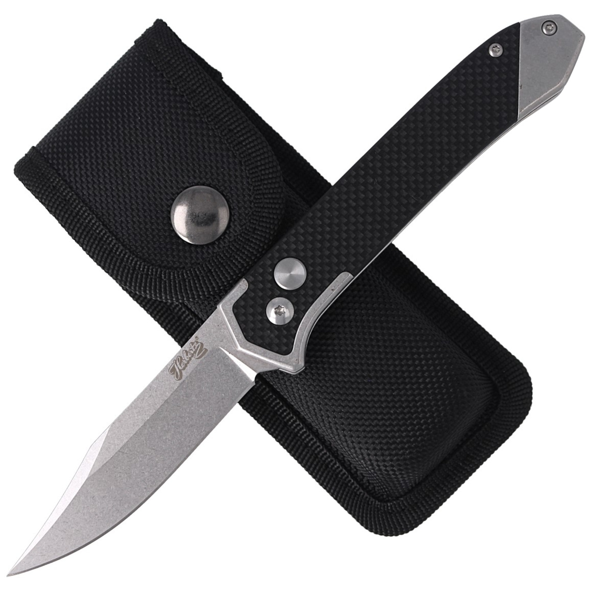 Nóż automatyczny Herbertz Selektion Black G10/Steel, Stonewashed 440A (53040) 2 Nóż automatyczny Herbertz Selektion Black G10/Steel, Stonewashed 440A (53040)-2
