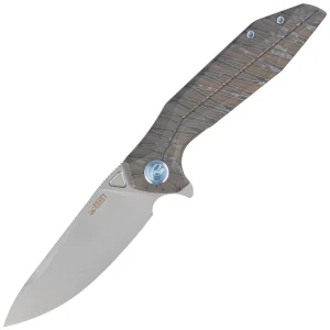 Nóż składany Kubey Nova FL KB235G, Flamed Titanium, Bead Blasted 14C28N-1