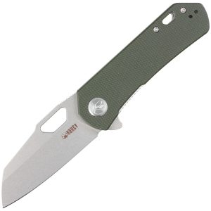 Nóż składany Kubey Knife Duroc Green Micarta, Black Stonewashed AUS-10 by Colin Maisonpierre (KU332L)-1