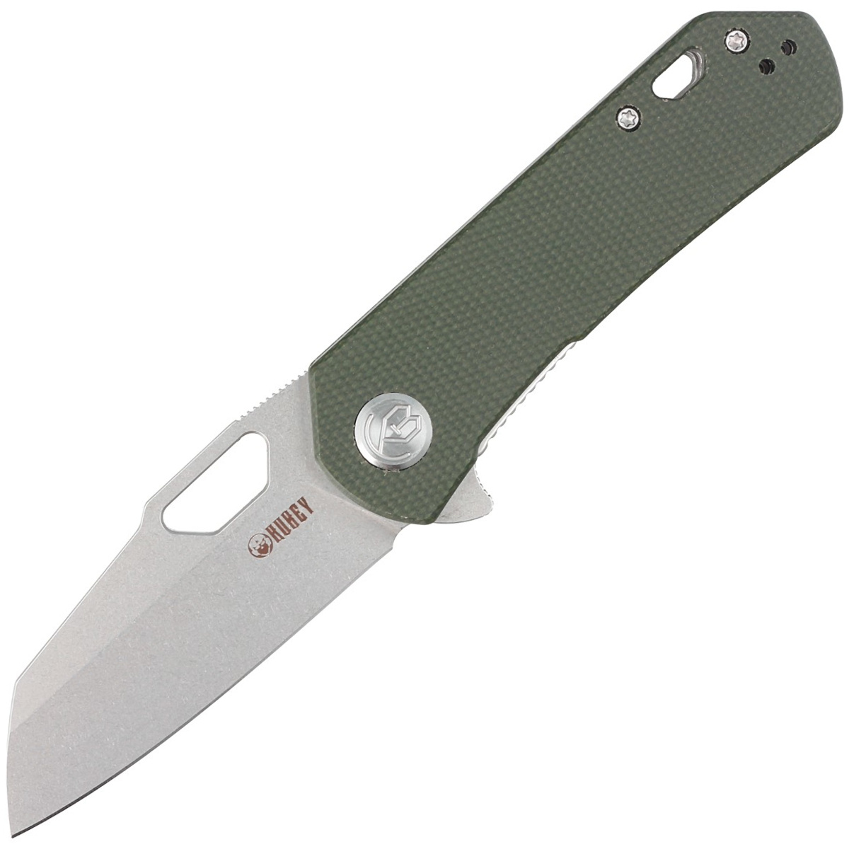 Nóż składany Kubey Knife Duroc Green Micarta, Black Stonewashed AUS-10 by Colin Maisonpierre (KU332L) 1 Nóż składany Kubey Knife Duroc Green Micarta, Black Stonewashed AUS-10 by Colin Maisonpierre (KU332L)-1