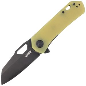 Nóż składany Kubey Knife Duroc Translucent Yellow G10, Black Stonewashed AUS-10 by Colin Maisonpierre (KU332H)-1